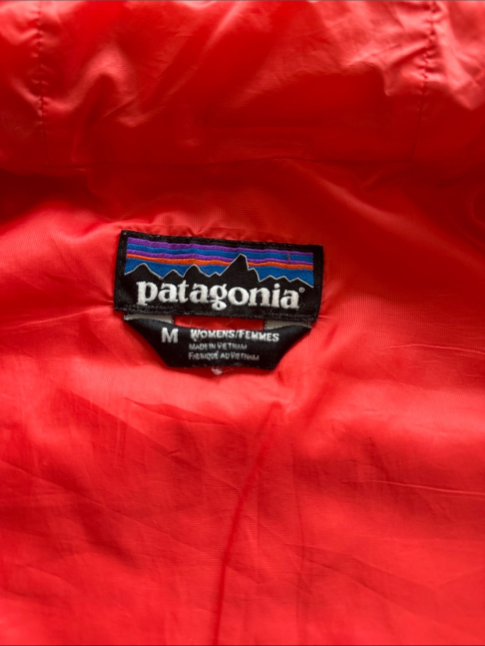 Patagonia Women's Hooded Quilted Jacket - Deep Plum with Coral Accents - Picture 3 of 5